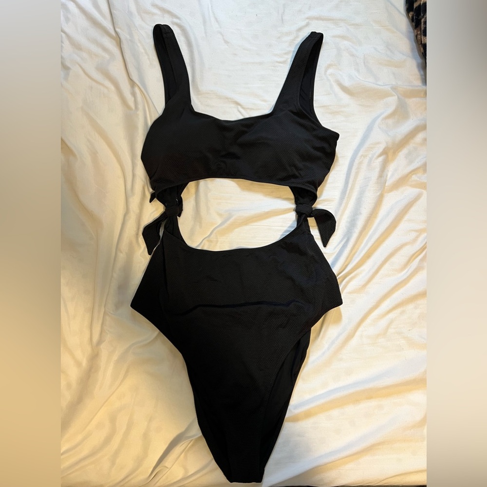 Aerie black one piece bathing suit